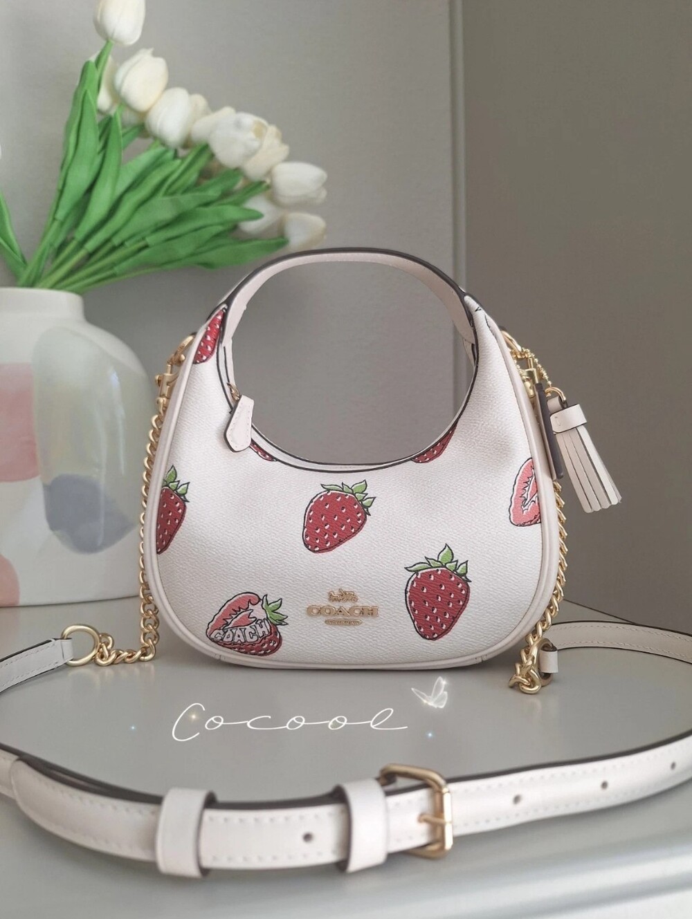 NWT Coach Mini Carmen Crossbody Strawberry Print